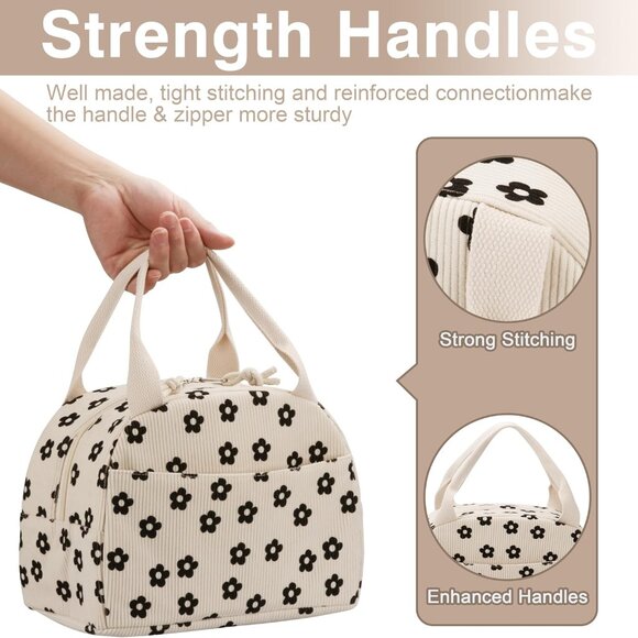 Lunch Bag - Insulated Lunch Box for Women, Reusable Large Capacity Cooler Bag fo - Picture 4 of 6